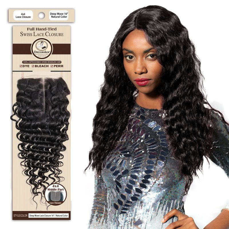 Natural Brazilian TOP Part lace CLOSURE Deep Wave Natural Color | gtworld.be 