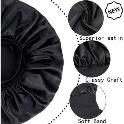 Dreamfix Black Satin Bonnet For Sleeping & Showering - Gtworld.de