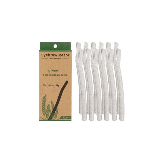 Dreamfix Blade Eyebrow Razor PP+Wheat Straw Handle Sweden Stainless Steel 12 Pcs - Gtworld.de