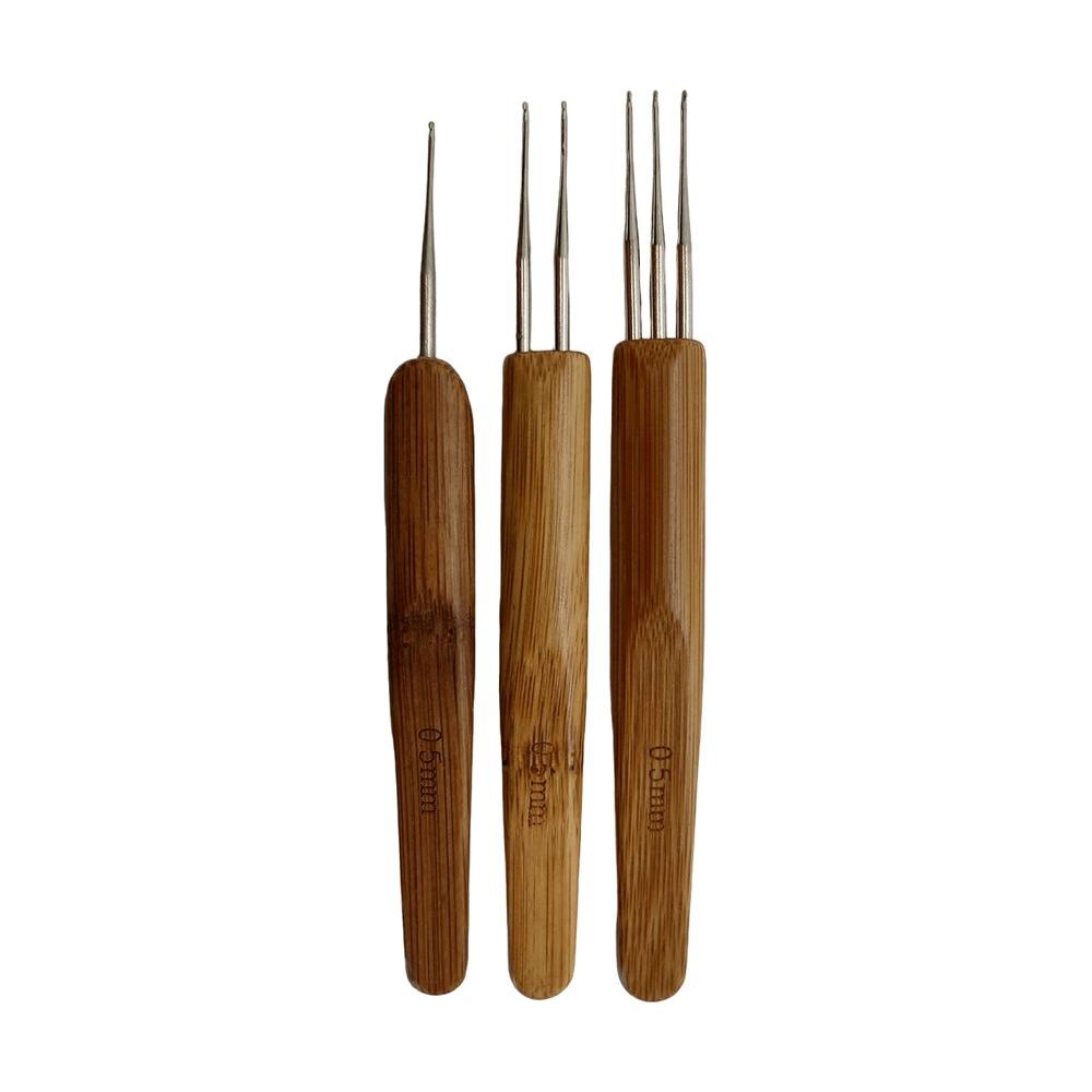 Dreamfix Dreadlock Crochet Needle Hook Bamboo Handle Hooks Tools Making 3 Pcs 0.5 mm - Gtworld.de