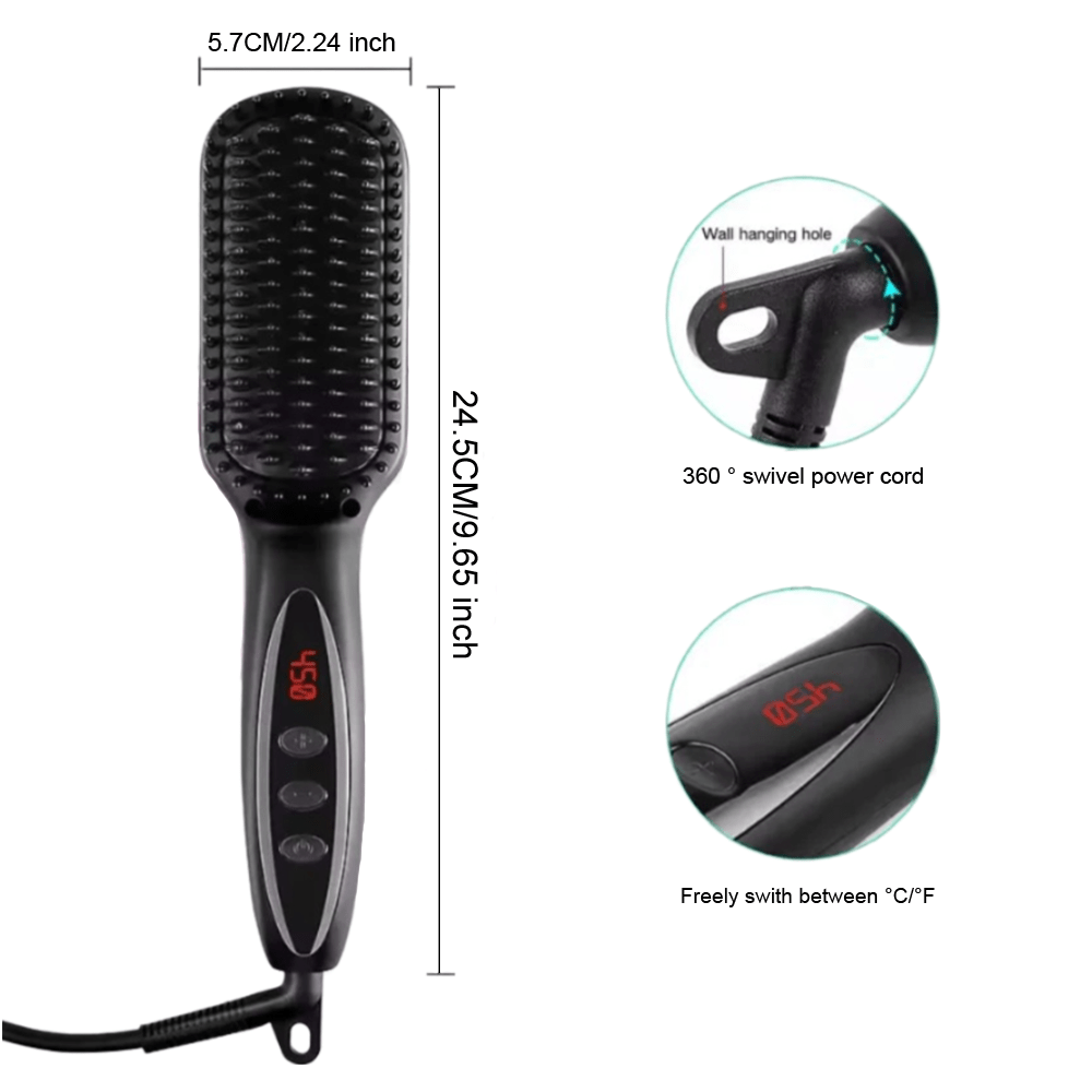 Dreamfix Dreamfix 2 In 1 Electric Ceramic Straightening Comb Rotating Brush 110-240V 50/60HZ 45-65W