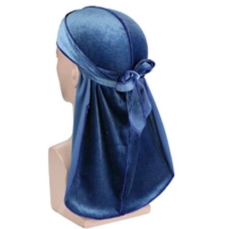 Dreamfix Dreamfix Durag Silky Velvet Cap Ultimate Compression for 360° Waves:Blue Gray