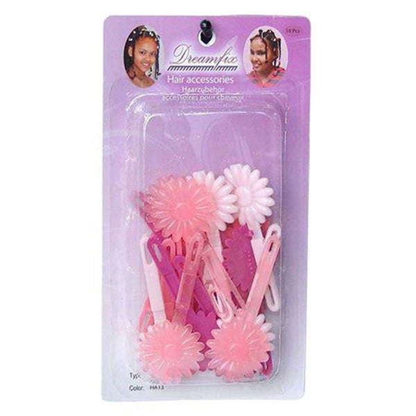 Dreamfix Dreamfix Kids Hair Accessories, Pink Tone Colour Ha13, 18Pcs