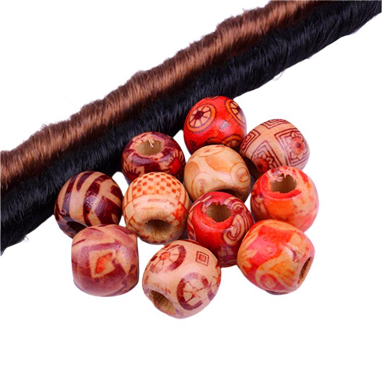 Dreamfix Hair Barrel Bead Wooden 24pcs - Gtworld.de