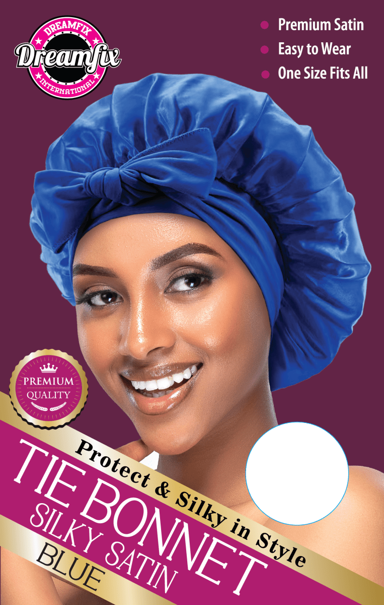 Dreamfix Health & Beauty Blue Dreamfix Tie Bonnet Satin