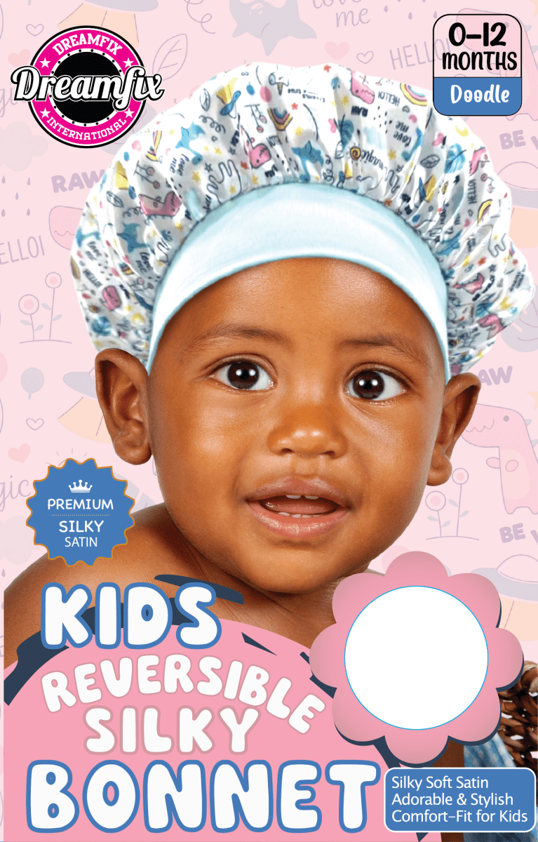 Dreamfix Health & Beauty Doodle Dreamfix Kids Reversible Silky Bonnet