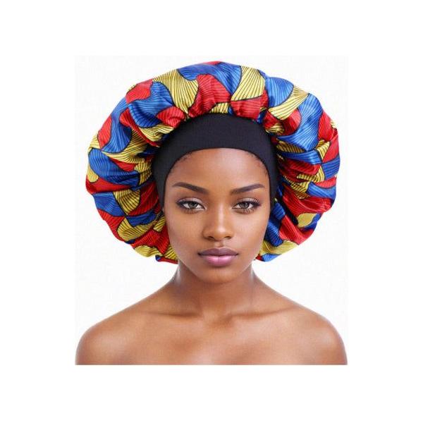 Dreamfix Health & Beauty Dreamfix Large Print Bonnet -Adult Red Yellow Dreamfix Grand Bonnet Imprimé Adulte GT World of Beauty