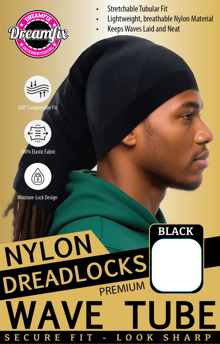 Dreamfix Health & Beauty Dreamfix Nylon Dreadlocks Wave Tube Black