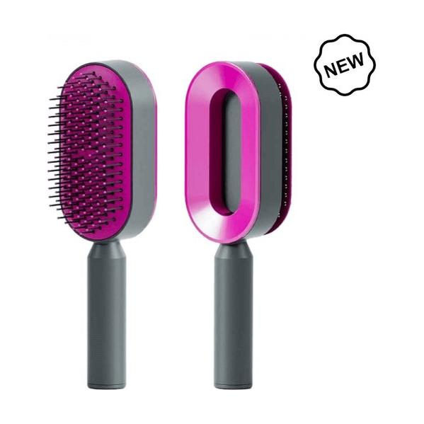 Dreamfix Health & Beauty Dreamfix Self Cleaning Hair Detangling and Scalp Massager Brush Purple Dreamfix Self Cleaning Hair Detangling and Scalp Massager Brushes White/Purple