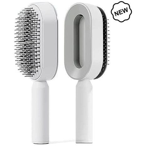 Dreamfix Health & Beauty Dreamfix Self Cleaning Hair Detangling and Scalp Massager Brush White Dreamfix Self Cleaning Hair Detangling and Scalp Massager Brushes White/Purple