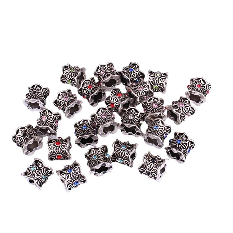 Dreamfix Health & Beauty Dreamfix Tibetan Silver Flower Mix With Charm Diamond 24pcs