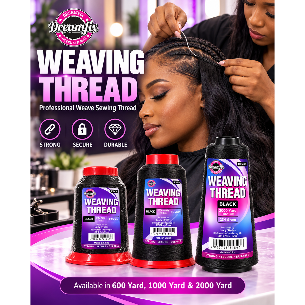 Dreamfix Health & Beauty Dreamfix Weaving Thread Black
