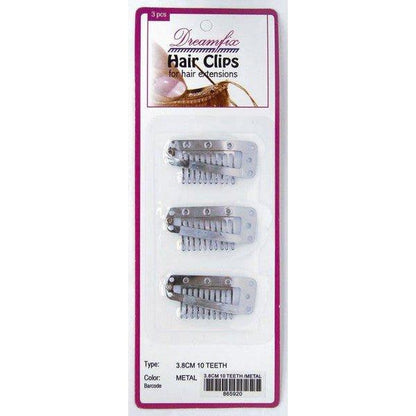 Dreamfix Health & Beauty Hair Clips 3 Pcs 10 Teeth 3.8cm :Metal Hair Clips 3 Pcs 6 Teeth 2.8Cm :Light Brown