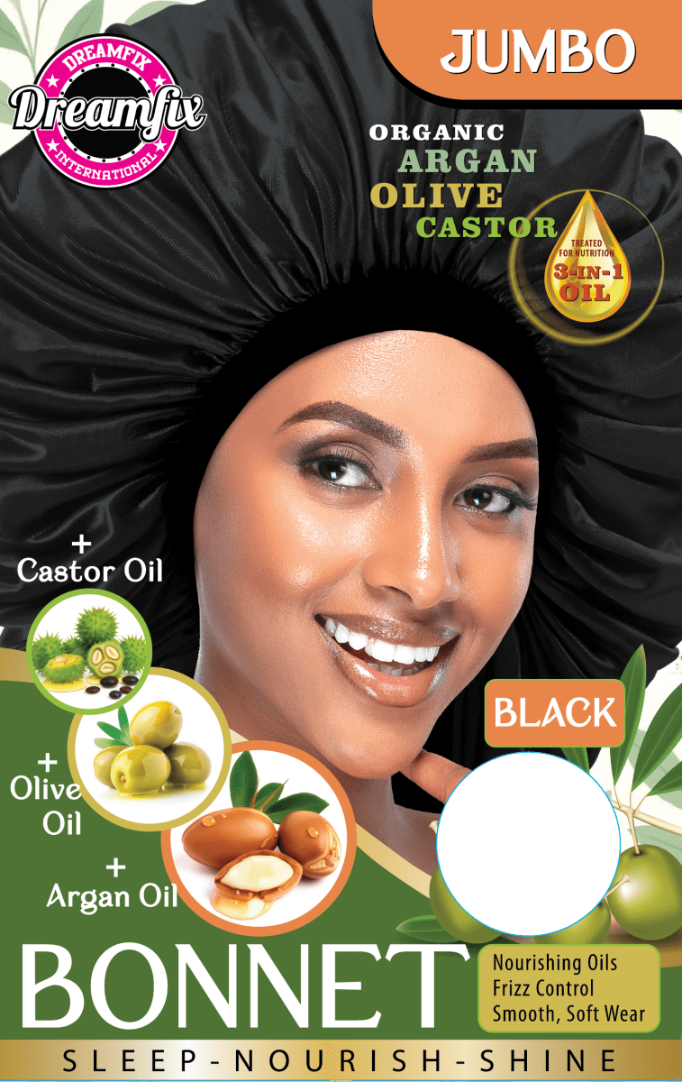 Dreamfix Health & Beauty Jumbo / Black Dreamfix Organic Argan Olive Castor Bonnet
