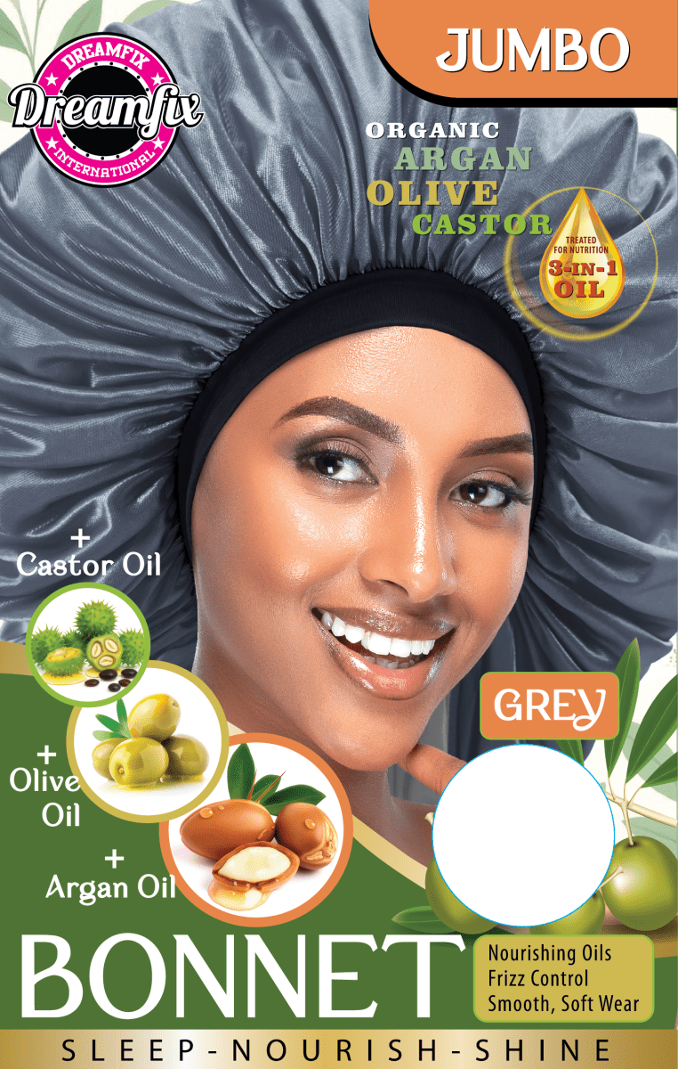 Dreamfix Health & Beauty Jumbo / Gray Dreamfix Organic Argan Olive Castor Bonnet