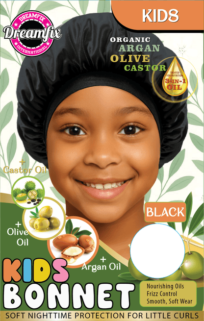 Dreamfix Health & Beauty Kids / Black Dreamfix Organic Argan Olive Castor Bonnet