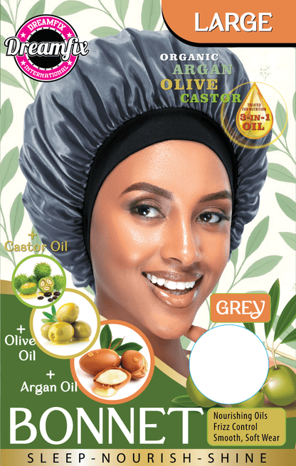 Dreamfix Health & Beauty Large / Gray Dreamfix Organic Argan Olive Castor Bonnet