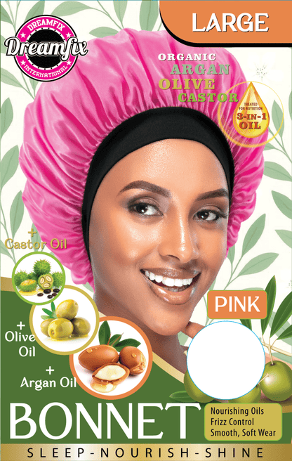 Dreamfix Health & Beauty Large / Pink Dreamfix Organic Argan Olive Castor Bonnet