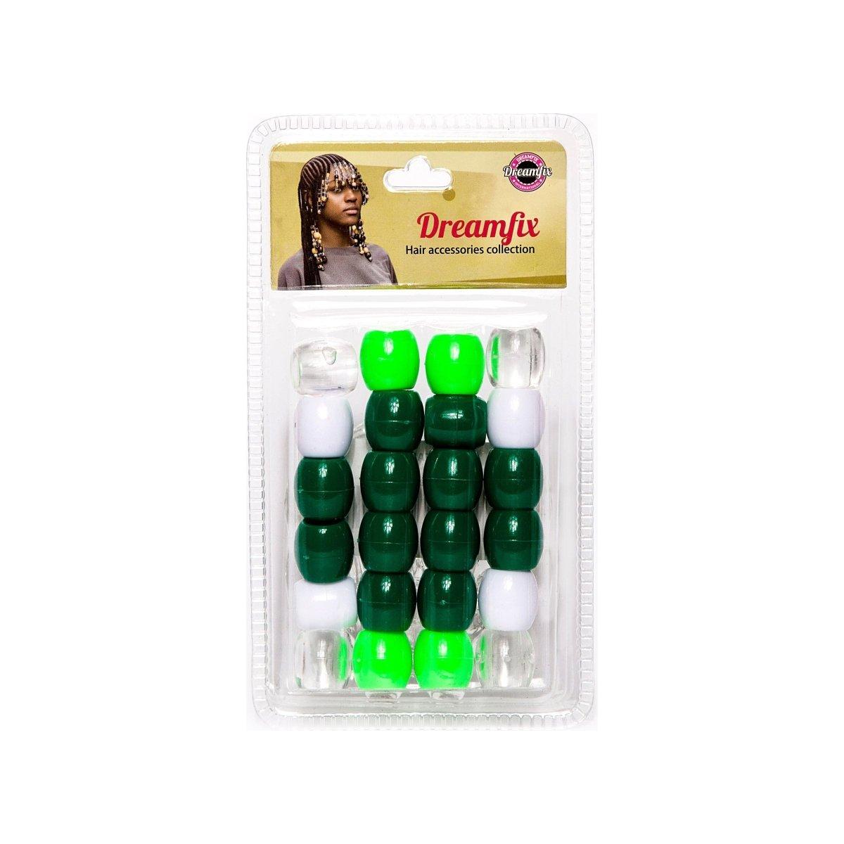 Dreamfix Health & Beauty Mix Green Dreamfix Large Hole Plastic Hair Beads Kids 24pcs