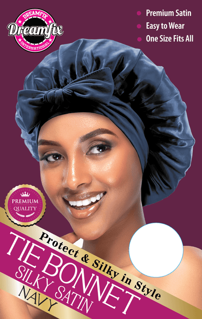 Dreamfix Health & Beauty Navy Dreamfix Tie Bonnet Satin