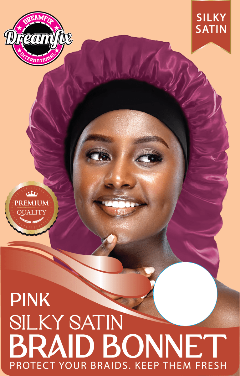 Dreamfix Health & Beauty Pink Dreamfix Silky Satin Braid Long Bonnet