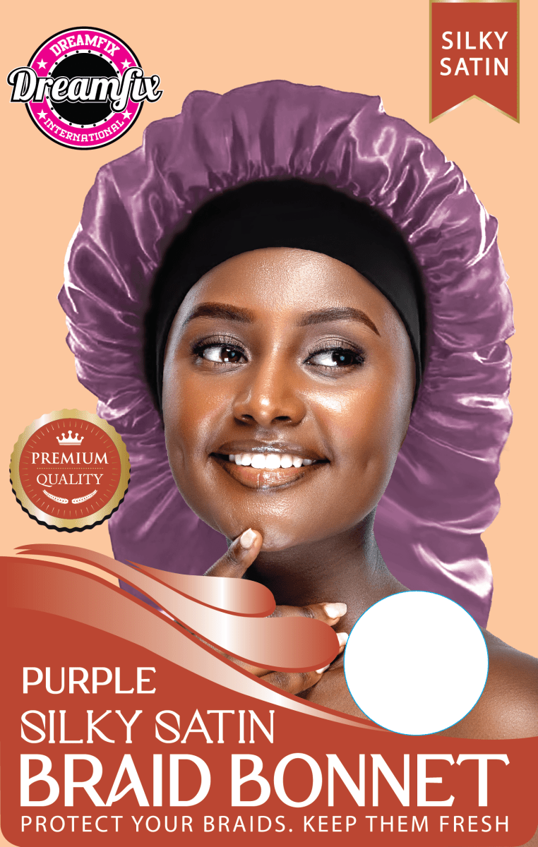 Dreamfix Health & Beauty Purple Dreamfix Silky Satin Braid Long Bonnet