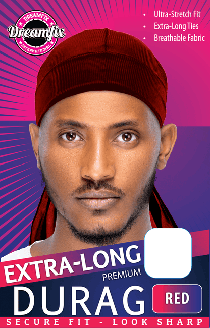 Dreamfix Health & Beauty Red Dreamfix Extra-long Satin Durag