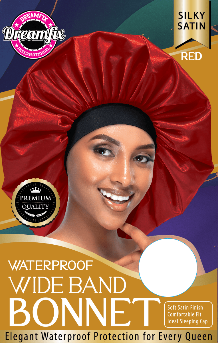 Dreamfix Health & Beauty Red Dreamfix Waterproof Wide Band Bonnet
