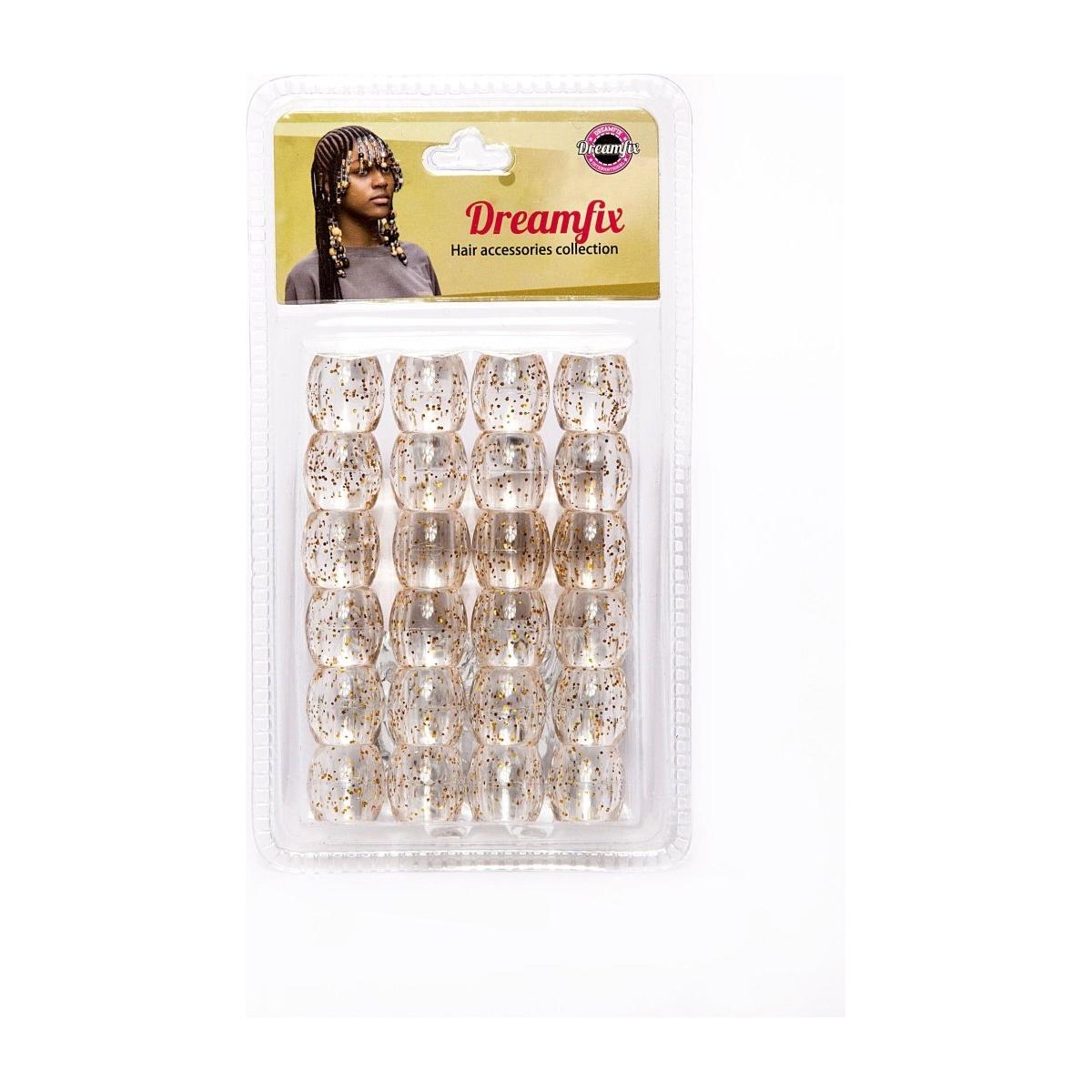 Dreamfix Health & Beauty Transpar Dreamfix Large Hole Plastic Hair Beads Kids 24pcs