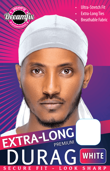 Dreamfix Health & Beauty White Dreamfix Extra-long Satin Durag