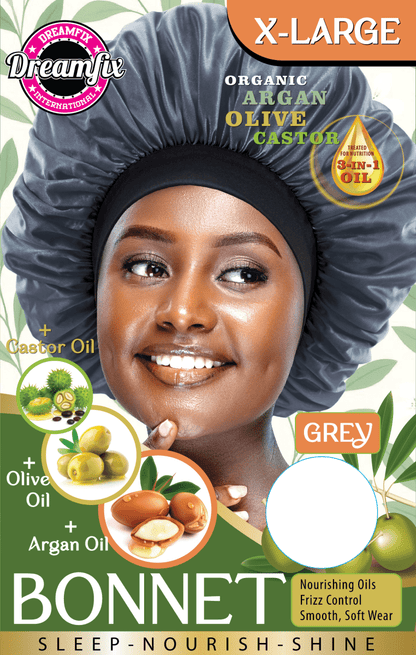 Dreamfix Health & Beauty X-Large / Gray Dreamfix Organic Argan Olive Castor Bonnet