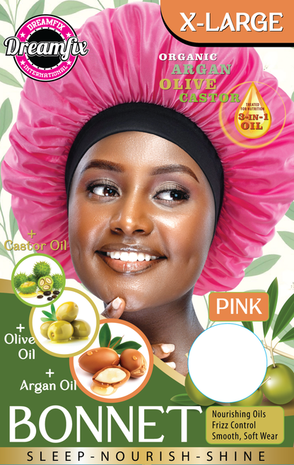 Dreamfix Health & Beauty X-Large / Pink Dreamfix Organic Argan Olive Castor Bonnet