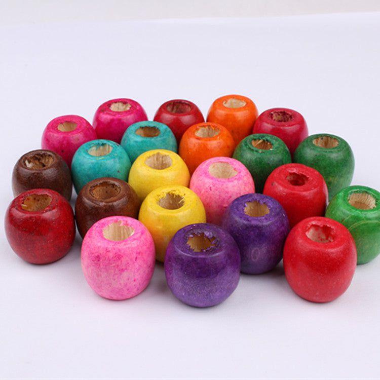 Dreamfix Painted Round Loose 7mm Large Wooden Beads 24pcs - Gtworld.de