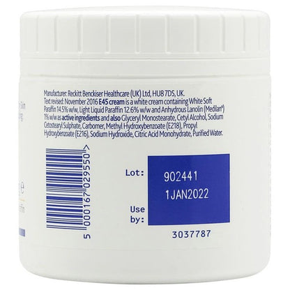 E 45 E45 Dermatological Cream Treatment for Dry Skin 350g