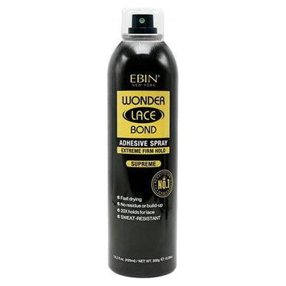 Ebin New York Wonder Lace Bond Adhesive Spray Extreme Firm Hold Supreme 420/180/80 ml - Gtworld.de