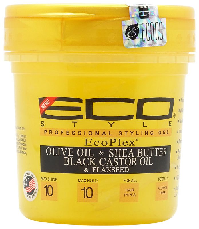 Eco Style Styling Gel Olive Oil & Shea Butter Black Castor Oil & Flaxseed 236 ml | gtworld.be 