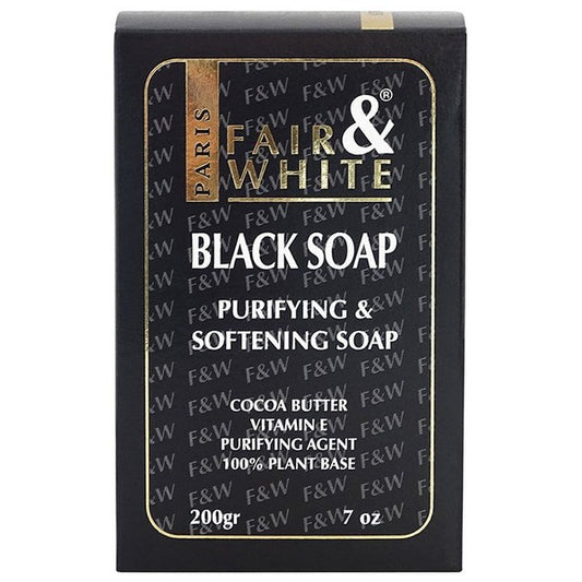 Fair & White Purifyingl & Softening Black Soap 200g | gtworld.be 