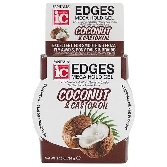 Fantasia ic Fantasia ic Edges Mega Hold Gel Coconut & Castor Oil 64g