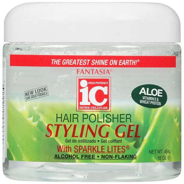 Fantasia IC Hair Polisher Styling Gel with Sparkle Lites Aloe Vitamin E Protein 591ml | gtworld.be 