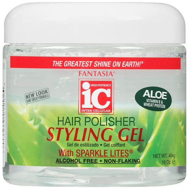Fantasia IC Hair Polisher Styling Gel with Sparkle Lites Aloe Vitamin E Protein 591ml | gtworld.be 