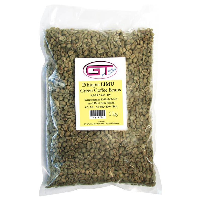 GT World Health & Beauty Grains de café vert éthiopiens (LIMU) 1 kg GT World of Beauty