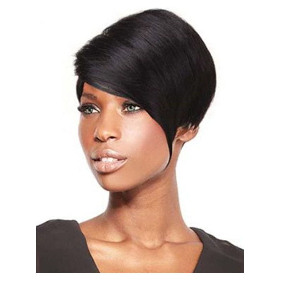 Hair by Sleek Health & Beauty Hair by Sleek Virgin Gold Wig Larry Human Virgin Hair Color: N1B Natural Black