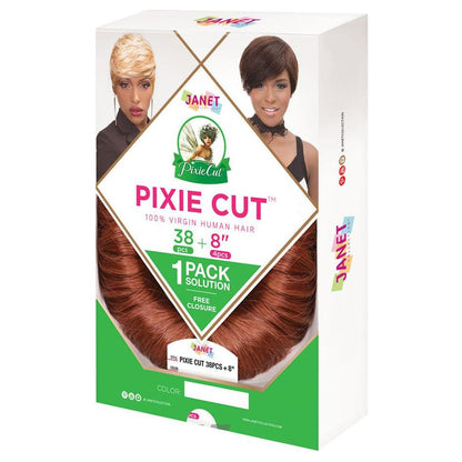 Janet Collection Health & Beauty Janet Collection Pixie Cut 38pcs + 8"(4pcs) 100% cheveux humains vierges