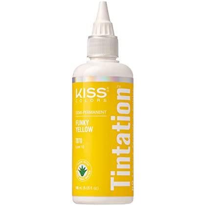 Kiss Health & Beauty Funky Yellow Kiss Semi-Permanent Hair Color Tintation 148ml