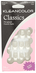 Kleancolor Classics Pre-glued French Nails 24 Pcs of 12 Sizes | gtworld.be 