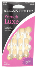 Kleancolor French Luxe Pre-glued French Nails With Tabs 24 Pcs Of 12 Sizes | gtworld.be 