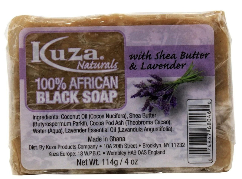 Kuza 100% African Black Soap With Shea Butter & Lavender 4 oz | gtworld.be 