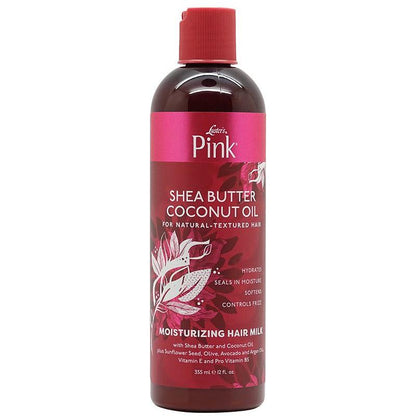 Luster's Pink Health & Beauty Pink Shea Butter Kokosnussöl Feuchtigkeitsspendende Haarmilch 355ml