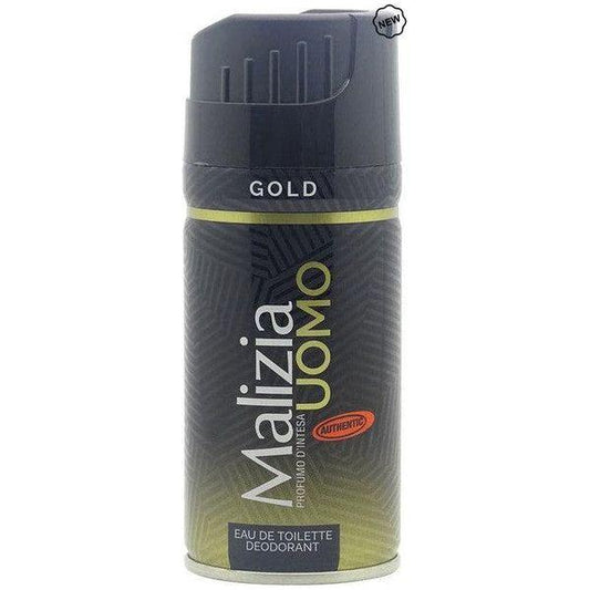 Malizia Health & Beauty Malizia Uomo Eau de Toilette Deodorant Gold 150ml