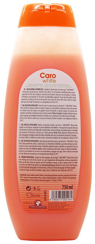 Caro White Shower Gel Exfoliating Lightening Softening 750ml | gtworld.be 